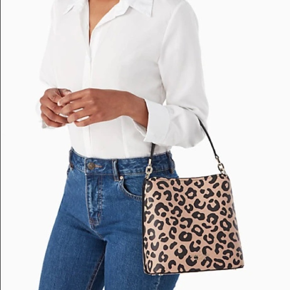 New💃Kate Spade darcy graphic leopard small bucket - Picture 9 of 10